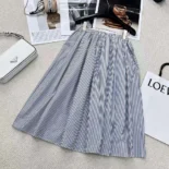 Prada Women Striped Poplin Skirt 21X00016QH