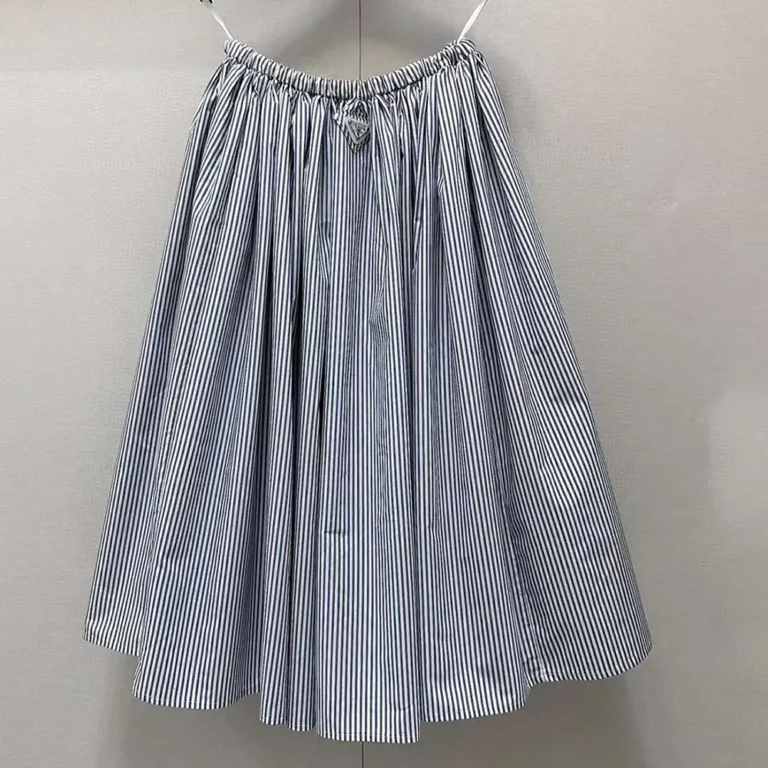 Prada Women Striped Poplin Skirt 21X00016QH