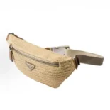 Prada Women Woven Crochet Belt Bag-Natural