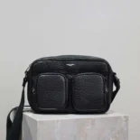 Saint Laurent YSL Unisex City Saint Laurent Camera Bag in Grained Leather-Black