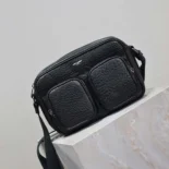Saint Laurent YSL Unisex City Saint Laurent Camera Bag in Grained Leather-Black