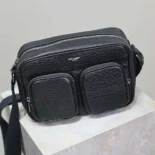 Saint Laurent YSL Unisex City Saint Laurent Camera Bag in Grained Leather-Black