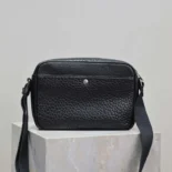 Saint Laurent YSL Unisex City Saint Laurent Camera Bag in Grained Leather-Black