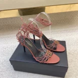 Saint Laurent YSL Women Babylone Sandals in Smooth Leather 785706AADF02603