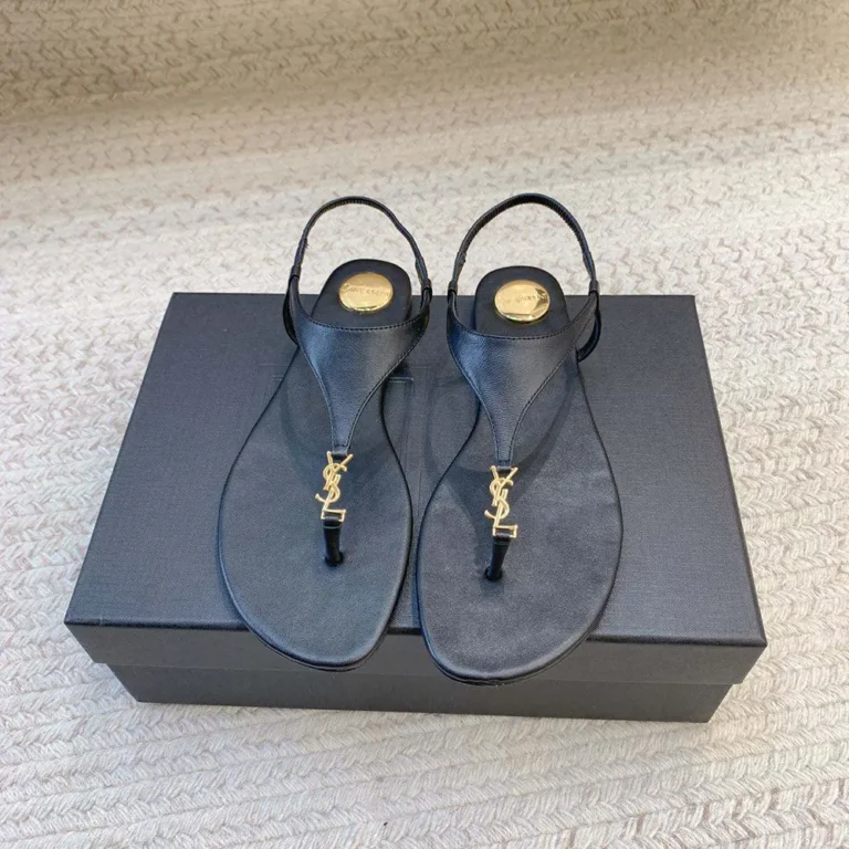 Saint Laurent YSL Women Cassandra Sandals in Smooth Leather 818293AADF11000