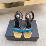 Saint Laurent YSL Women Dominique Sandals in Satin Crepe 8181849QNAT4490