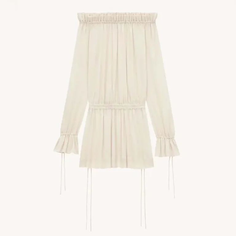 Saint Laurent YSL Women Gathered Dress in Jersey 820926Y6H339601