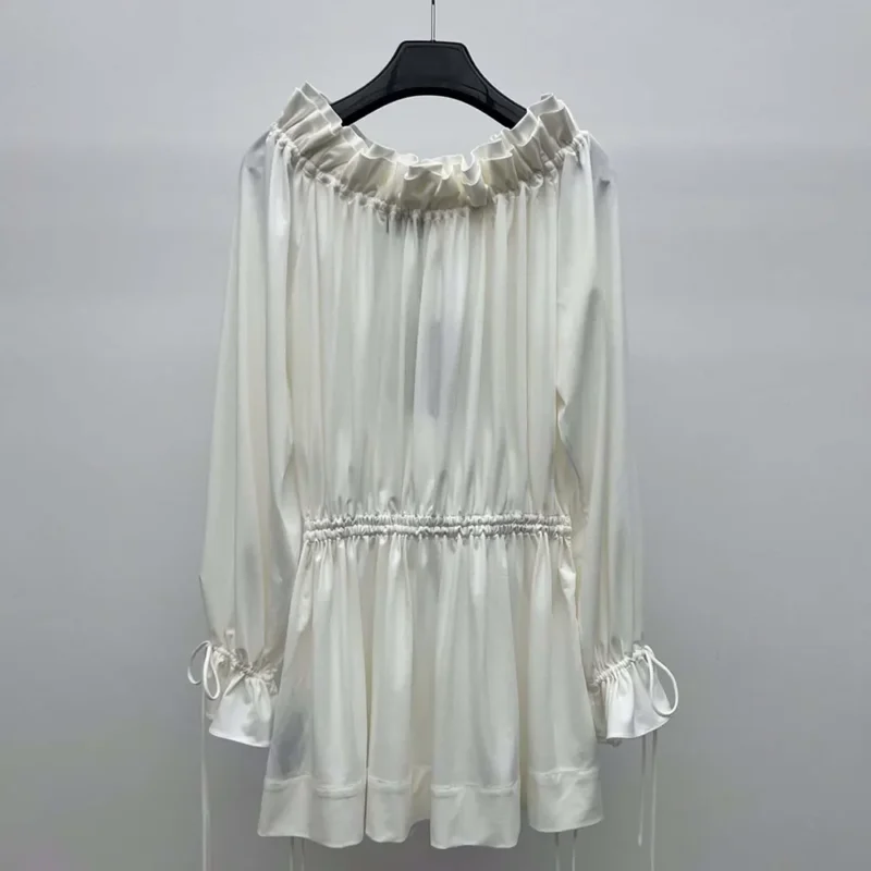 Saint Laurent YSL Women Gathered Dress in Jersey 820926Y6H339601