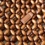 Saint Laurent YSL Women Le 5 A 7 Large in Wood Beads-Brwon