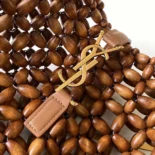 Saint Laurent YSL Women Le 5 A 7 Large in Wood Beads-Brwon