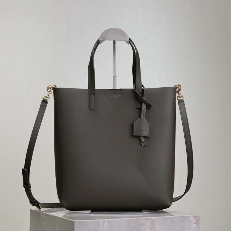 Saint Laurent YSL Women Shopping Saint Laurent Toy in Leather-Gray