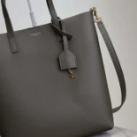 Saint Laurent YSL Women Shopping Saint Laurent Toy in Leather-Gray