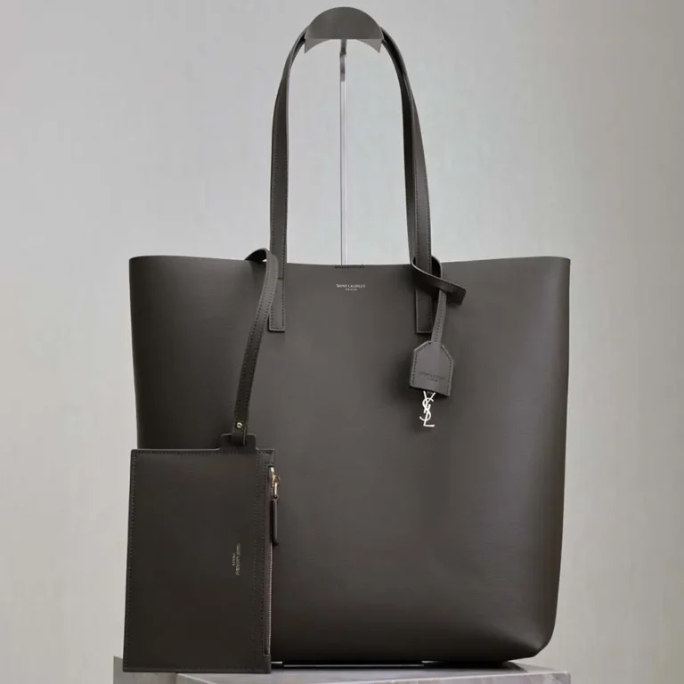 Saint Laurent YSL Women Shopping Saint Laurent in Leather-Gray