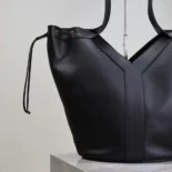 Saint Laurent YSL Women Y Large Hobo in Leather-Black