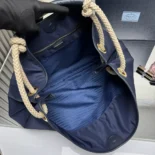 Prada Women Mariner Large Re-Nylon Shoulder Bag-Navy 1BC244