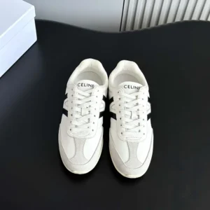 Celine Unisex Jogger Low Lace up Sneaker in Calfskin-White