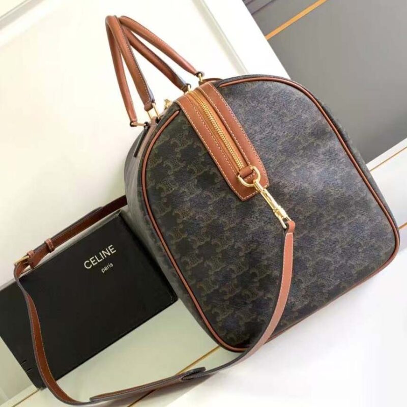Celine Unisex Large Travel Bag in Triomphe Canvas with Celine Print