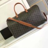 Celine Unisex Large Travel Bag in Triomphe Canvas with Celine Print