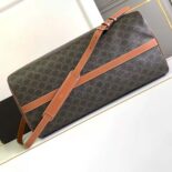 Celine Unisex Large Travel Bag in Triomphe Canvas with Celine Print