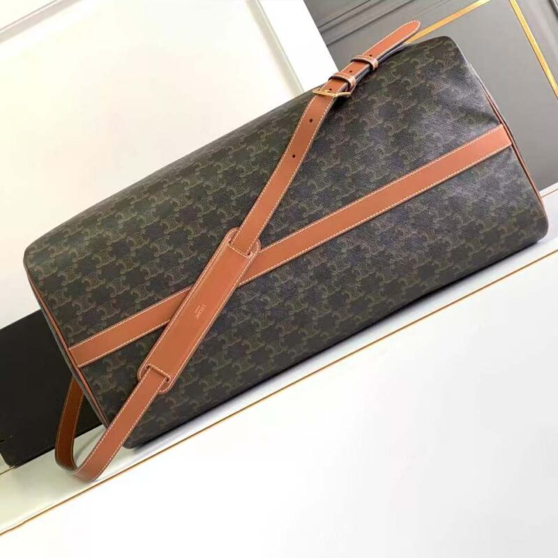 Celine Unisex Large Travel Bag in Triomphe Canvas with Celine Print