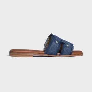 Celine Women Marina Fringed Mule in Denim-Navy 362675022C