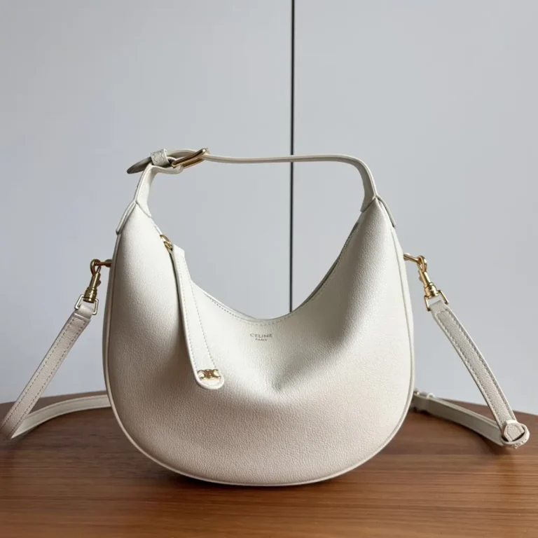 Celine Women Teen Celine Llulu in Grained Calfskin-White