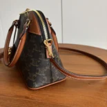 Celine Women Teen Honorine Bag in Triomphe Canvas and Calfskin