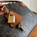 Celine Women Teen Honorine Bag in Triomphe Canvas and Calfskin