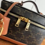 Celine Women Vanity in Triomphe Canvas and Calfskin 119462BZJ