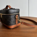 Celine Women Vanity in Triomphe Canvas and Calfskin 119462BZJ