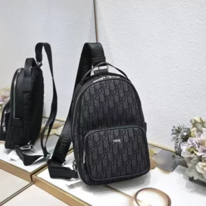 Dior Men Dior Men Mini Rider Backpack Black Dior Oblique Jacquard