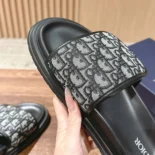 Dior Unisex Aqua Sandal Beige and Black Dior Oblique Jacquard