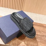 Dior Unisex Aqua Sandal Black Dior Oblique Jacquard