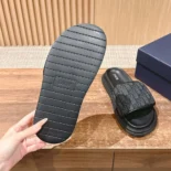 Dior Unisex Aqua Sandal Black Dior Oblique Jacquard