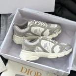 Dior Unisex Chrono Sneaker Gray Mesh and Suede Calfskin KCK414SUH