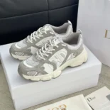 Dior Unisex Chrono Sneaker Gray Mesh and Suede Calfskin KCK414SUH