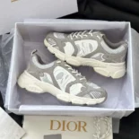 Dior Unisex Chrono Sneaker Gray Mesh and Suede Calfskin KCK414SUH