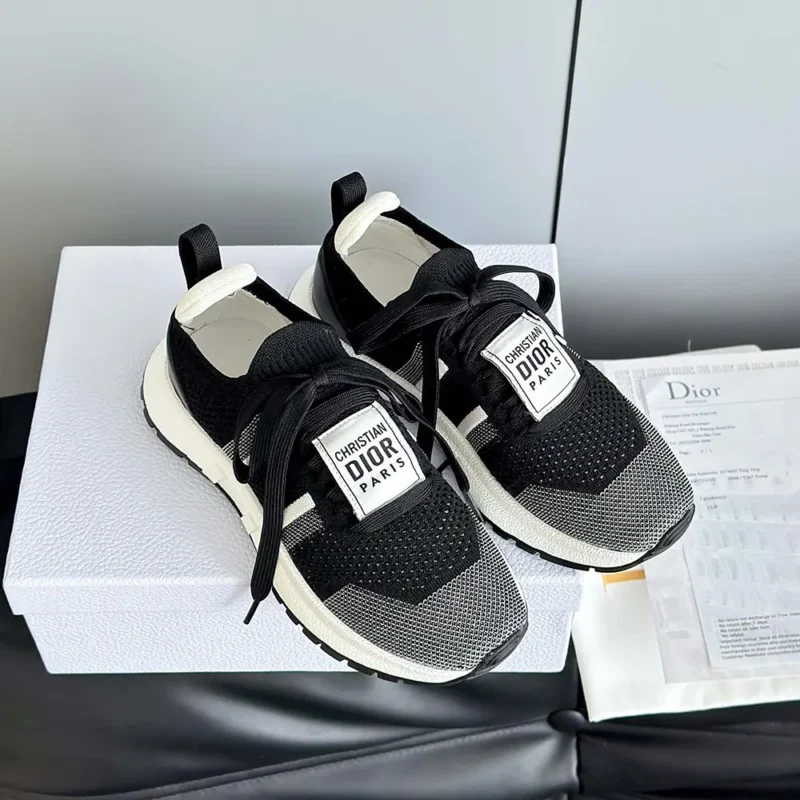 Dior Unisex Run'n'Dior Sneaker Black and White Technical Mesh KCK447TLK