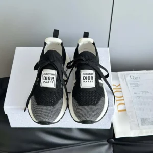 Dior Unisex Run'n'Dior Sneaker Black and White Technical Mesh KCK447TLK