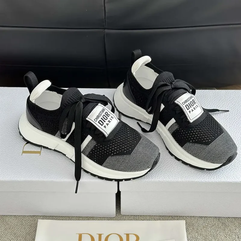 Dior Unisex Run'n'Dior Sneaker Black and White Technical Mesh KCK447TLK