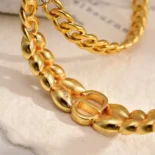 Dior Women 30 Montaigne Prestige Hoop Earrings Gold-Finish Metal and Silver-Tone Crystals