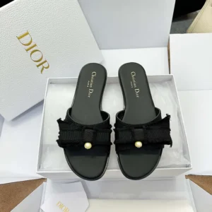 Dior Women Adiorable Slide Black Fringed Grosgrain KCO282GGN