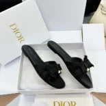 Dior Women Adiorable Slide Black Fringed Grosgrain KCO282GGN