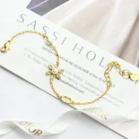 Dior Women Bloom in Dior Bracelet Gold-Finish Metal with White Resin Pearls and Silver-Tone Crystals