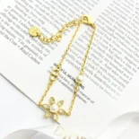 Dior Women Bloom in Dior Bracelet Gold-Finish Metal with White Resin Pearls and Silver-Tone Crystals