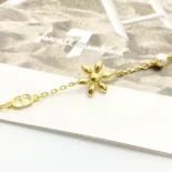 Dior Women Bloom in Dior Bracelet Gold-Finish Metal with White Resin Pearls and Silver-Tone Crystals