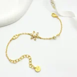 Dior Women Bloom in Dior Bracelet Gold-Finish Metal with White Resin Pearls and Silver-Tone Crystals