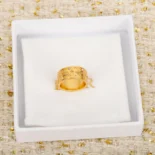 Dior Women Céleste Ring Gold-Finish Metal with White Resin Pearls and Silver-Tone Crystals