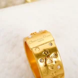 Dior Women Céleste Ring Gold-Finish Metal with White Resin Pearls and Silver-Tone Crystals