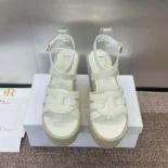 Dior Women D-Club Wedge Sandal White Calfskin KCO346CFY